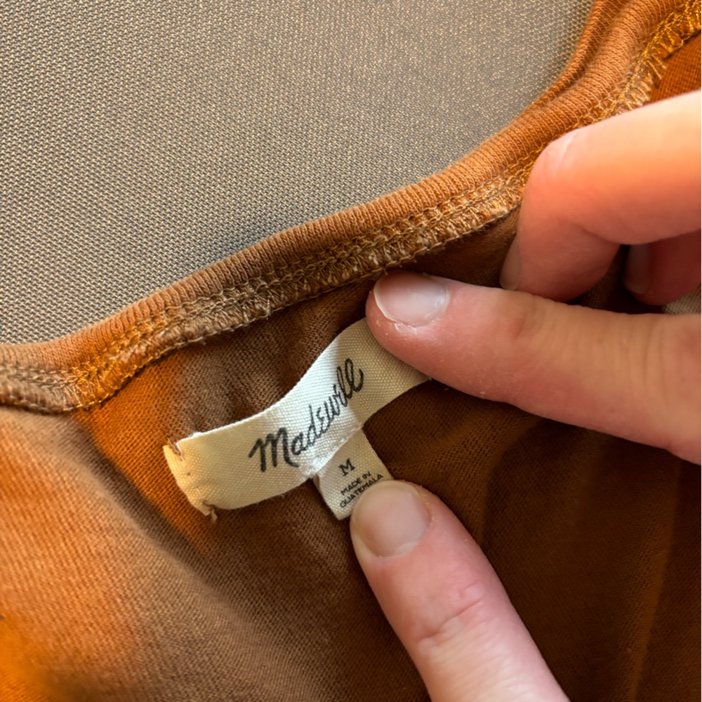 Madewell copper crop top, good condition size medium